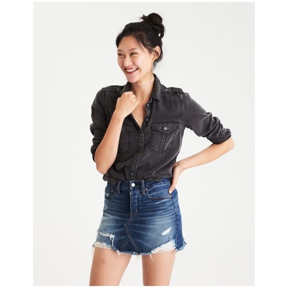 AEO Boyfriend Paint-Splattered Utility Shirt [F2] - Picture 3 of 8